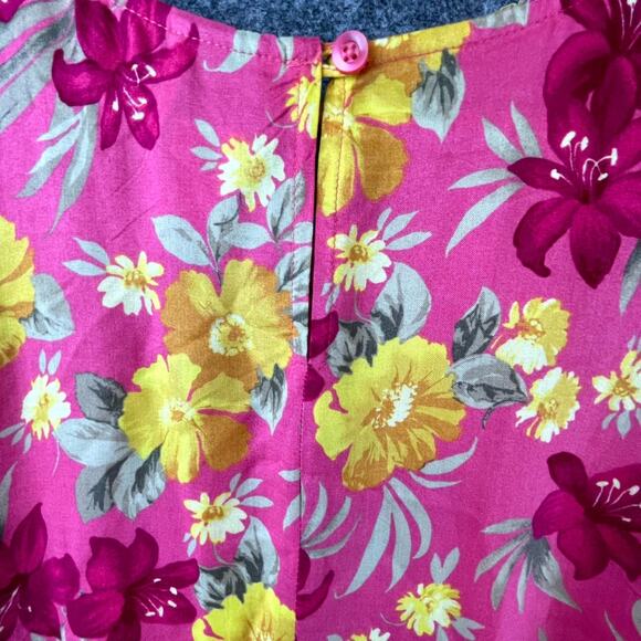 Vintage Ease Sport Shift Dress Womens 14 Pink Yellow Play Bright Boho Cheerful - Picture 3 of 6